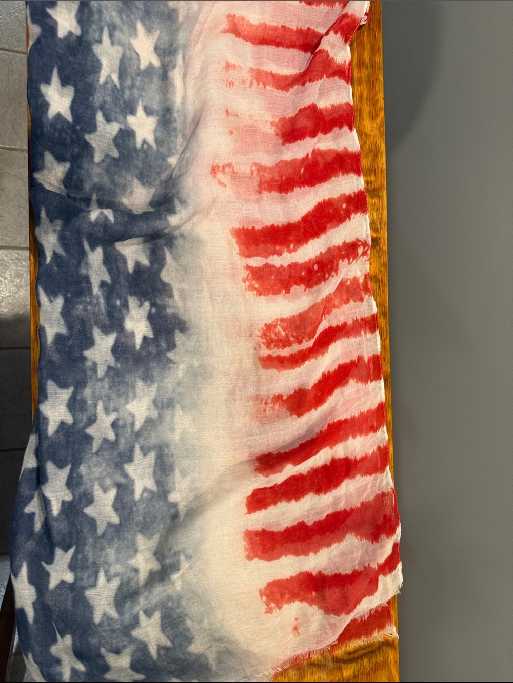 Source Unknown Red White and Blue Star & Stripe Scarf